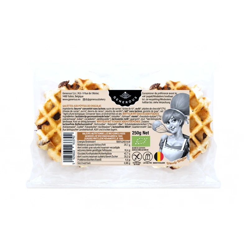 [PF/1308-u] Wendy Waffle choc chips 250g Organic