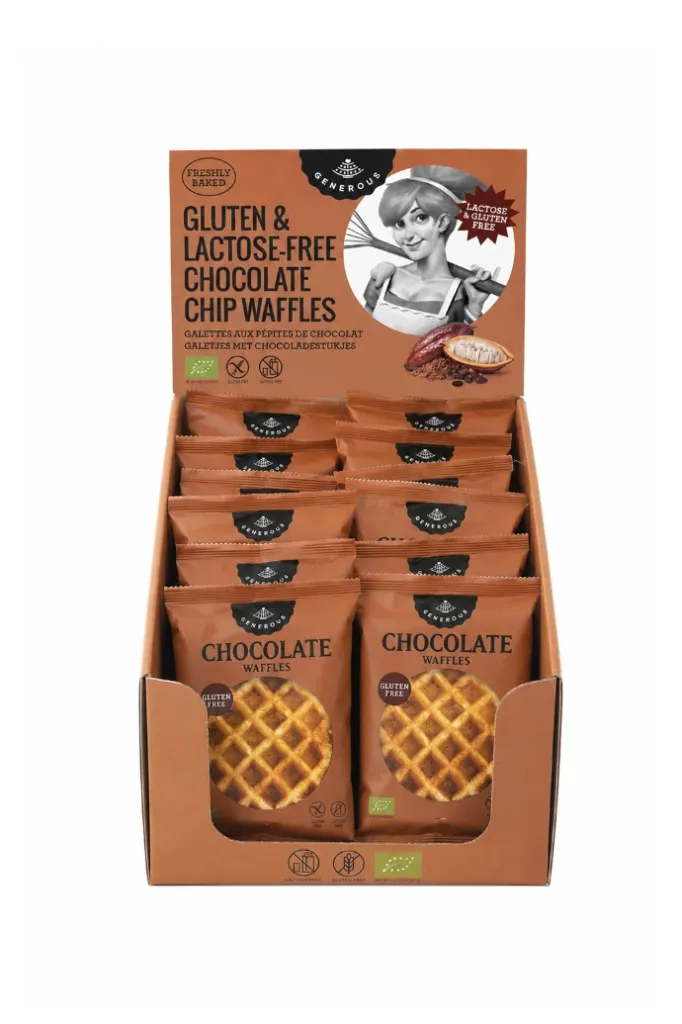 [PF/1322] Wendy Waffle choc chips Display 14 x 60g Bio